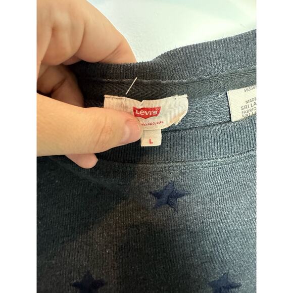 Levis Large Crew Neck Sweatshirt Star Pattern - Picture 2 of 4